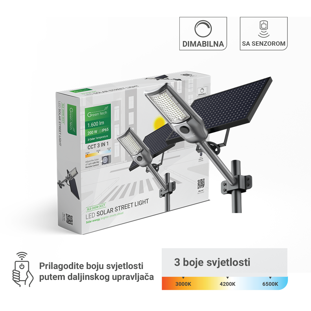 LED ulični reflektor solarni 200W